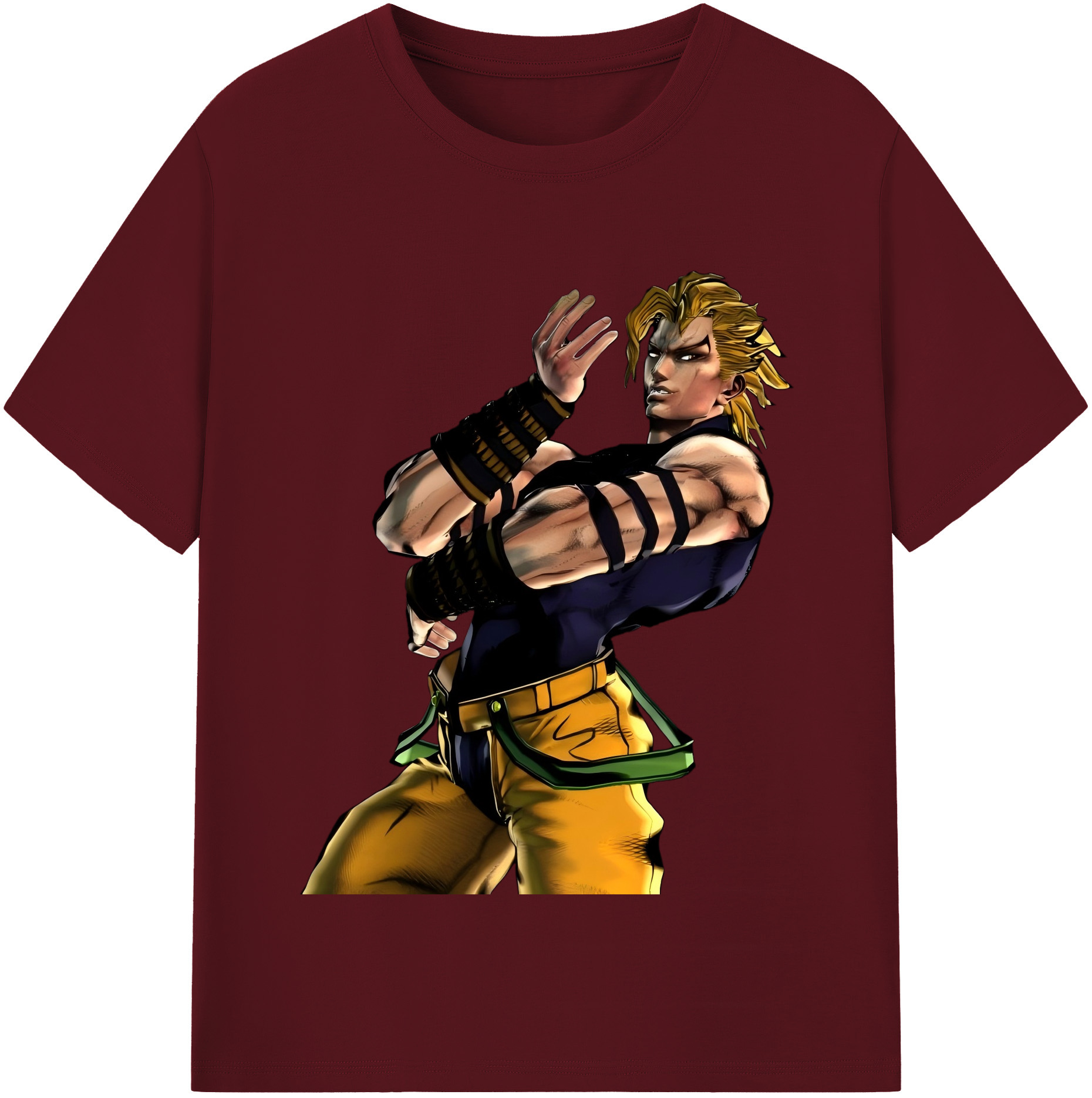 （画像用） ジョジョの奇妙な冒険 ディオ?ブランドー JoJo's Bizarre Adventure Dio Brando 綿100％半袖Tシャツ（フロントプリント）